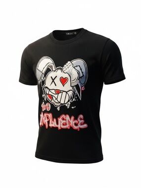 Focus NWT Black Graphic Tee - Bad Influence Bunny Print